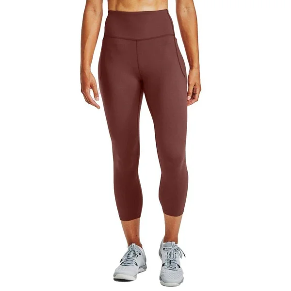 Under Armour Women's Meridian Crop Leggings Pants - Red/Silver, Size: Xs