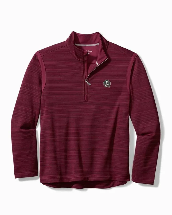 Tommy Bahama Men's Collegiate Tidal Stripe IslandZone Half-Zip Sweatshirt - florida_state - Size S