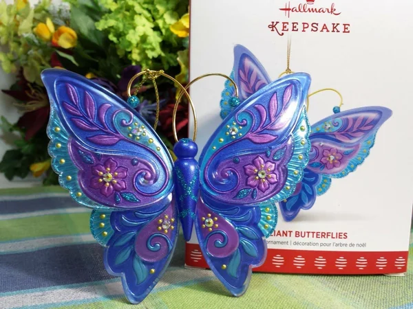 Hallmark Brilliant Butterflies Ornament, 4.3 x 4.4 x 0.6 inches