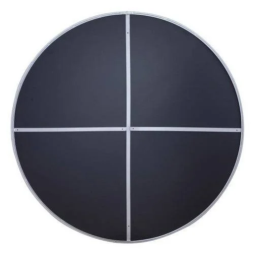 Strick & Bolton Prine 48-Inch Metal Frame Round Mirror - Silver - Silver, 48 inches x 48 inches