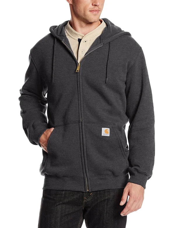 Carhartt Men's Carbon Heather Midweight Hooded Zip Front Sweatshirt