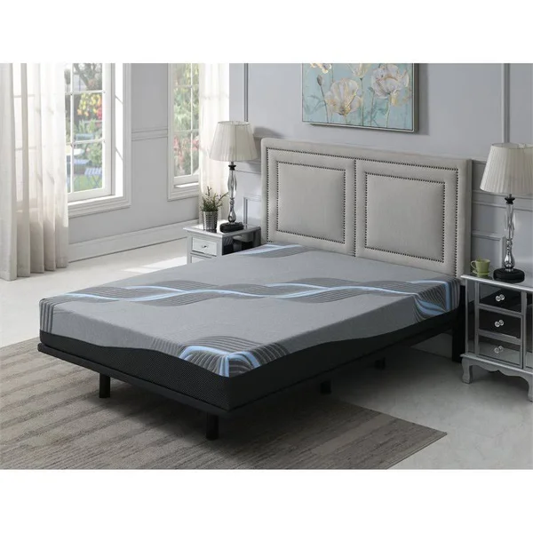 Wallace & Bay Cielo 10 in. Cooling Gel Memory Foam Mattress, Size: Queen, Gray