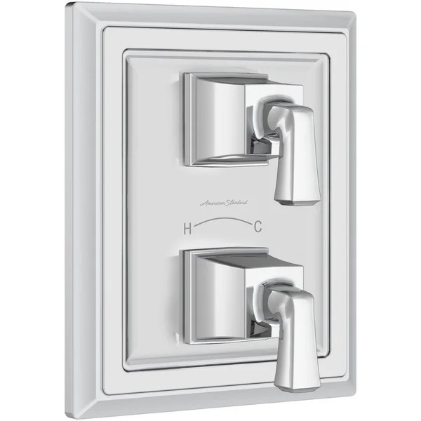 American Standard T455740.013 Town Square S Two-Handle Thermostat Shower Valve Trim Kit - Polished Nickel