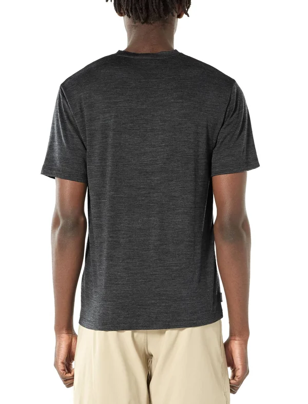 Icebreaker Men's Ravyn SS V Neck Top - Large - Jet Heather