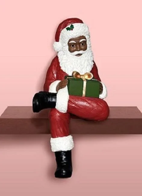 African American Christmas Santa Shelf Sitter Figurine