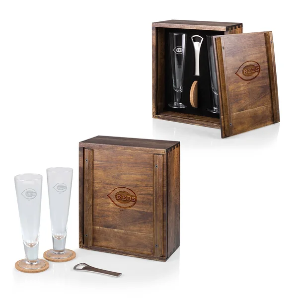 Cincinnati Reds Pilsner Beer Gift Set for 2 - 12" x 10" x 5.3"