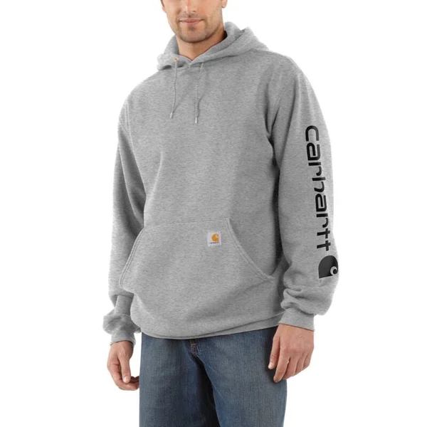 Carhartt Men's Midweight Hooded Logo Sleeve Sweatshirt