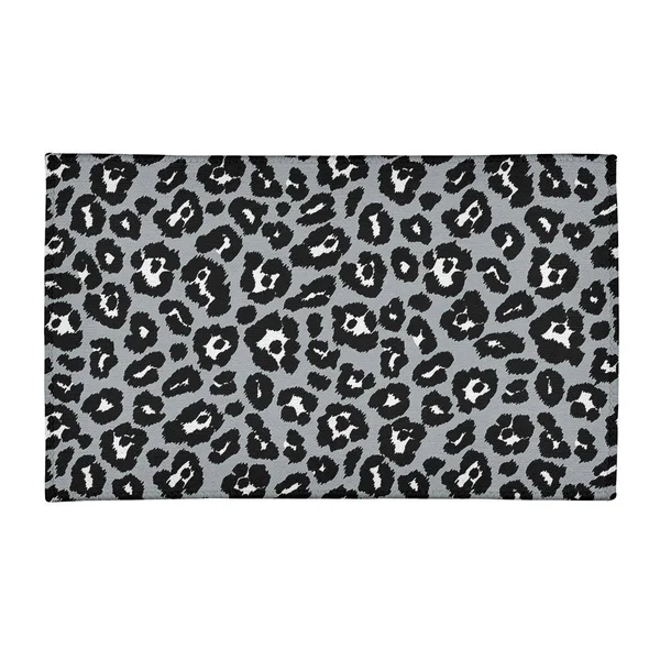 Oakland Football Leopard Print Area Rug - Silver/White/Black - 8' x 10'