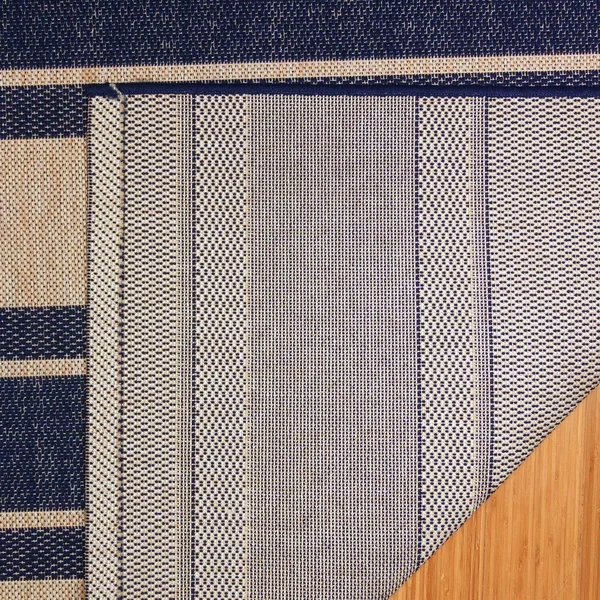 Gertmenian Paseo Castro Striped Indoor Outdoor Rug, Blue, 8x10 ft