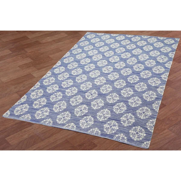 St. Croix Cj8000 Blue Medallion Cotton Jacquard (8&x10&) Rug