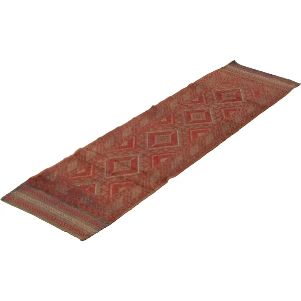 Hand-Knotted Tajik Caucasian Red Wool Rug - 2&0x22 x 8&3x22 Runner/2&0 x 8&3