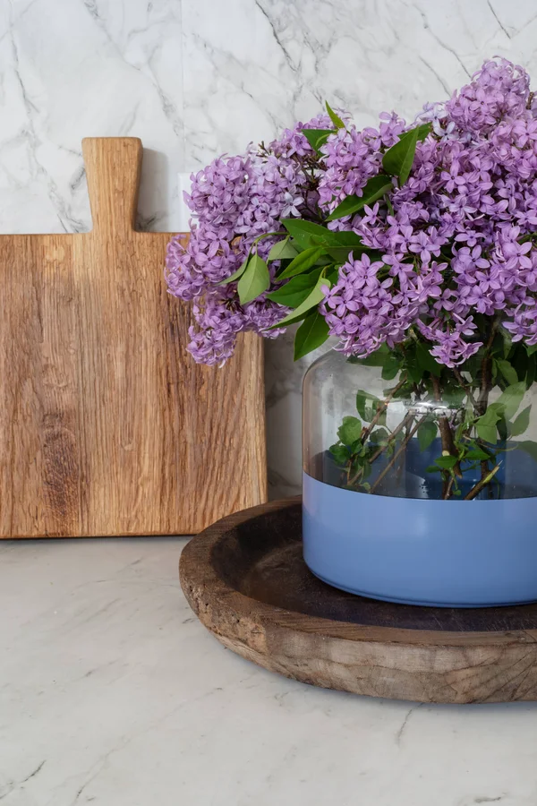 et鶫OME Denim Colorblock Flower Vase