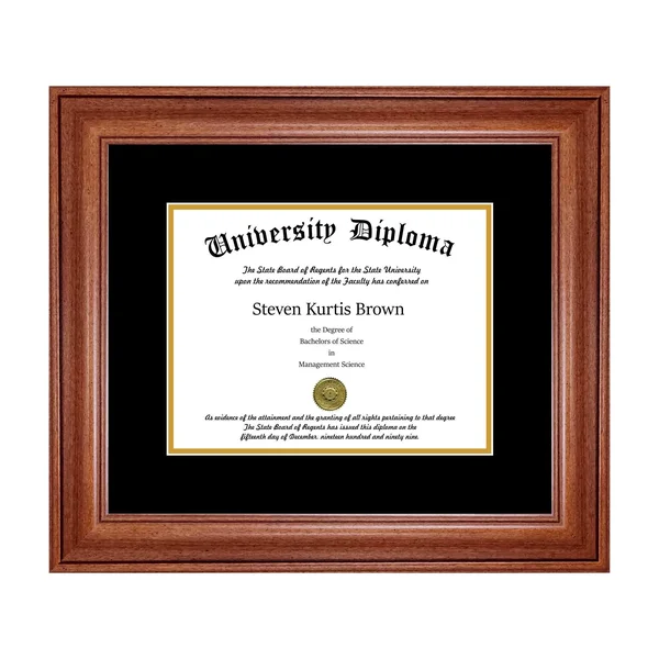 Perfect Cases and Frames Single Diploma Frame with Double Matting for 15x22 x 12x22 Tall Diploma with Walnut 2x22 Frame