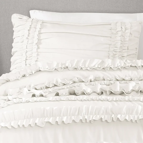 Gracewood Hollow Quist Ruffle 4-Piece Comforter Set - White - King