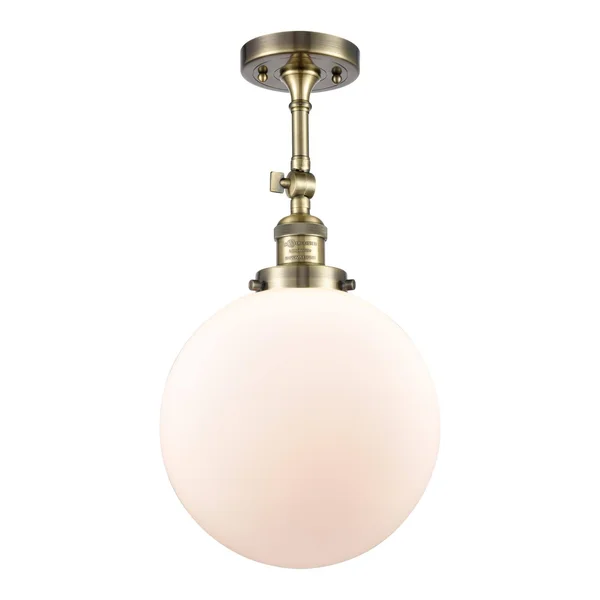 Innovations 201f-ab-g201-10 Antique Brass X-Large Beacon 1 Light Semi-Flush Mount