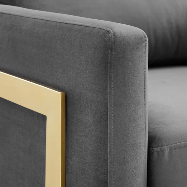 Modway Posse Performance Velvet Accent Chair - Gold Gray