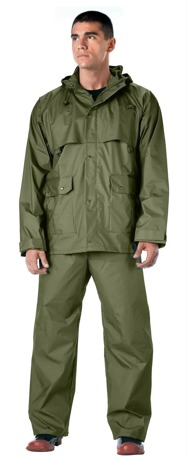 Rothco - 2 Piece Microlite PVC Olive Drab Rainsuit