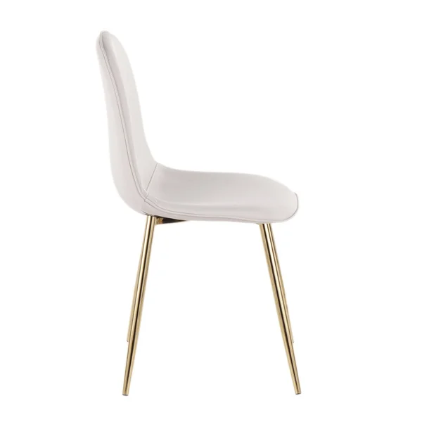 Pebble Chair - Set of 2 - Gold Steel - Cream Velvet