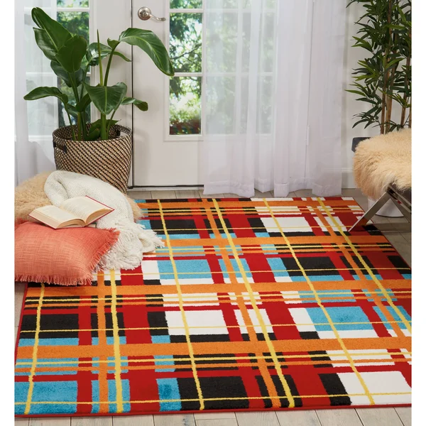 Nourison OKD01 Oakdale Red Area Rug, 4&x6&