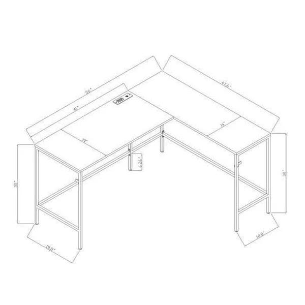 Loring Wood L Shaped Writing Desk Vintage Oak - Project 62