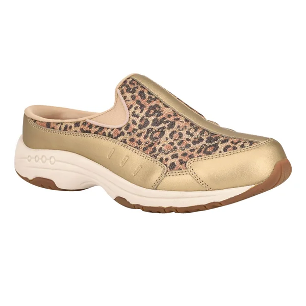 Easy Spirit Women's Traveltime Mules - Gold Leopard