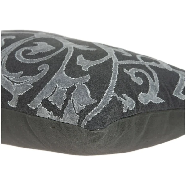 Parkland Collection Sophia Traditional Grey Pillow Cover
