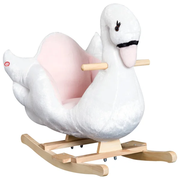 Qaba Plush Kids Ride on Rocking Horse Swan Style Toy
