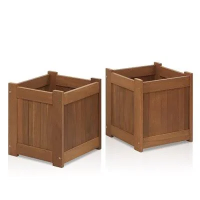 Aanya Wood Elevated Planter Sol 72 Outdoor Set Of: 2