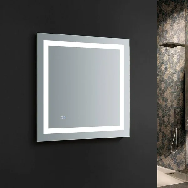 Fresca Santo 30x22 Wide x 30x22 Tall Bathroom Mirror with LED Lighting and Defogger
