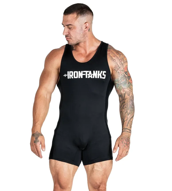 Powerlifting Soft Suit (IPF Approved) Black - Gym Singlet, Iron Tanks, 5XL