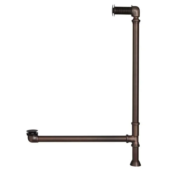 Signature Hardware 921385-425 Pop-Up Tub Drain with Swivel Head and Press and Seal Overflow - 4-1/4x22 Thread Oil Rubbed Bronze