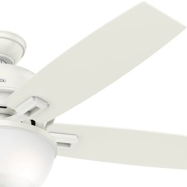Hunter 53334 52x22 Donegan Ceiling Fan with Light, Fresh White
