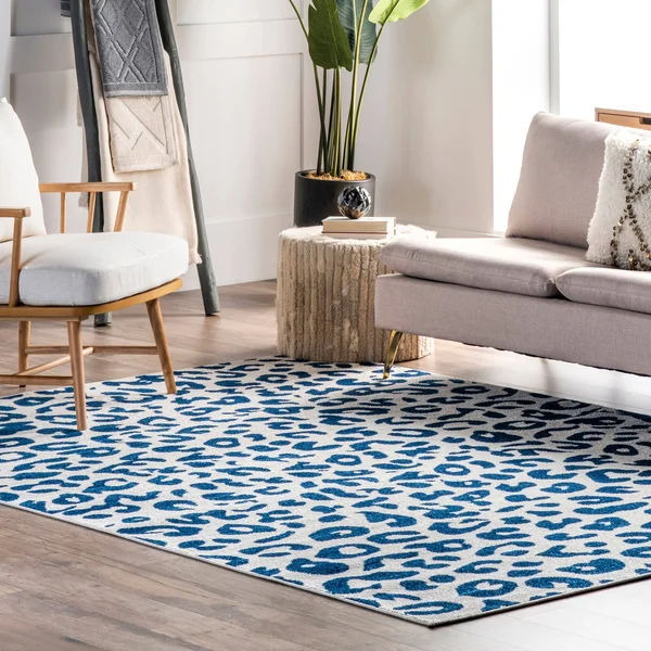 nuLOOM Leopard Print Blue 5 ft. x 7 ft. 5 in. Indoor Area Rug