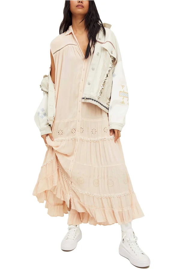 Free People Pretty Cozy Maxi Dress - Ecru