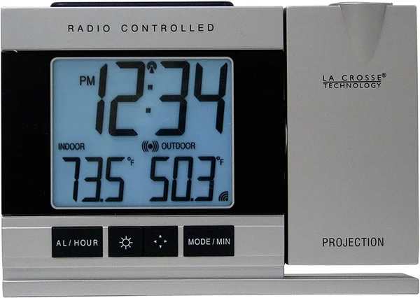 Wireless Radio Controlled Projection Alarm Clock w/ Temperature, SelectBeautyShop