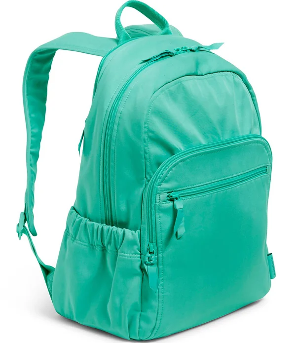 Vera Bradley Campus Backpack, Turquoise Sky-Recycled Cotton