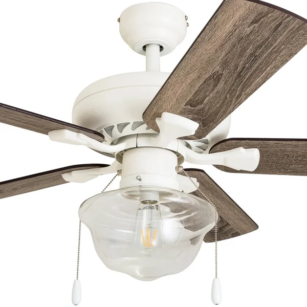 The Gray Barn Eltham 42-Inch Coastal Indoor LED Ceiling Fan with Pull Chains 5 Reversible Blades - 42 - White - Hardwired 308788