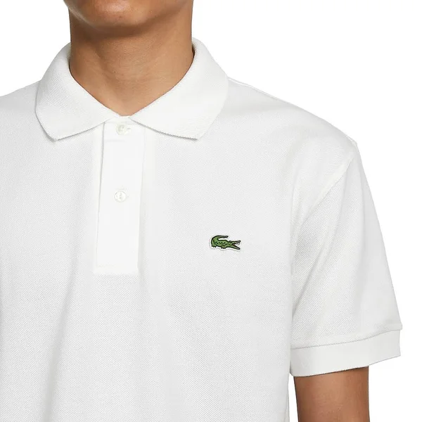 Lacoste Short Sleeved Ribbed Collar Shirt - Flour - S - Men
