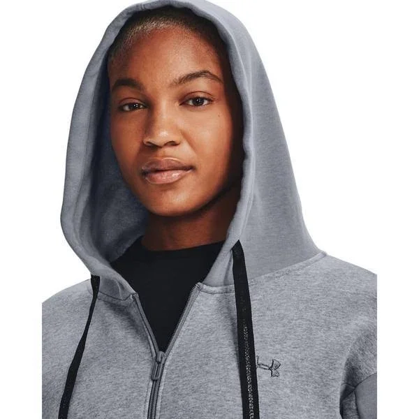 Under Armour Women's Rival Fleece Embroidered Full Zip Hoodie - Medium, Gray