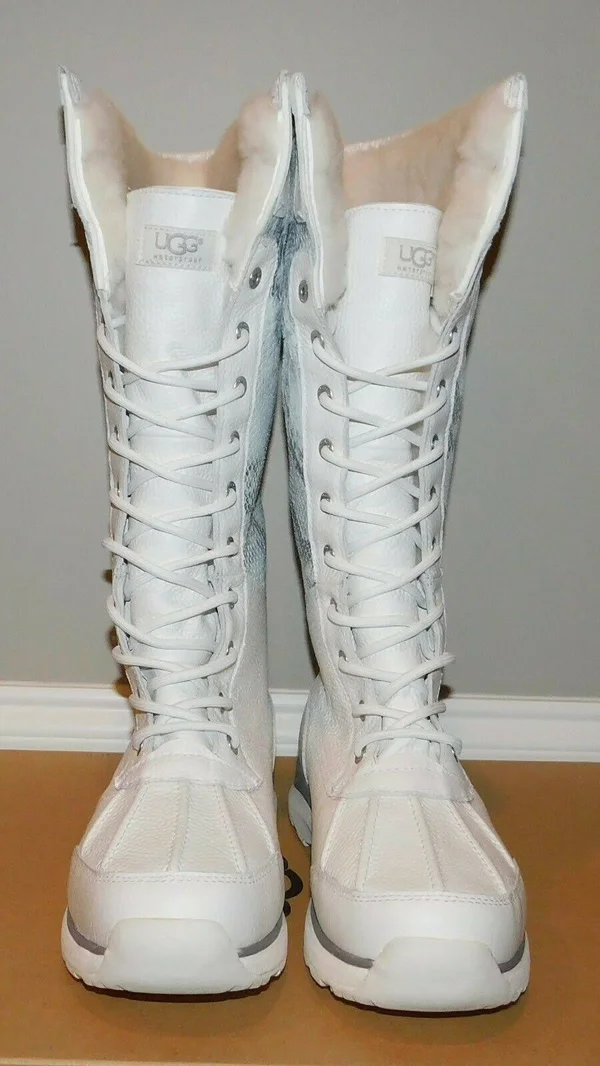 Ugg Adirondack Tall III Snake White Waterproof Women's Boots Size US 10 New