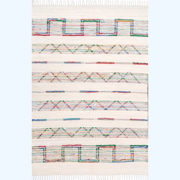 nuLOOM Cormier Flatweave Geometric Area Rug, 5& x 8&, Cream