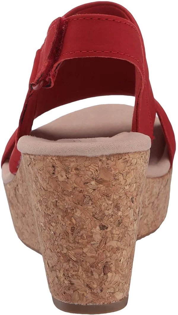 Clarks Collection Women's Annadel Ivory Wedge Sandals - Red