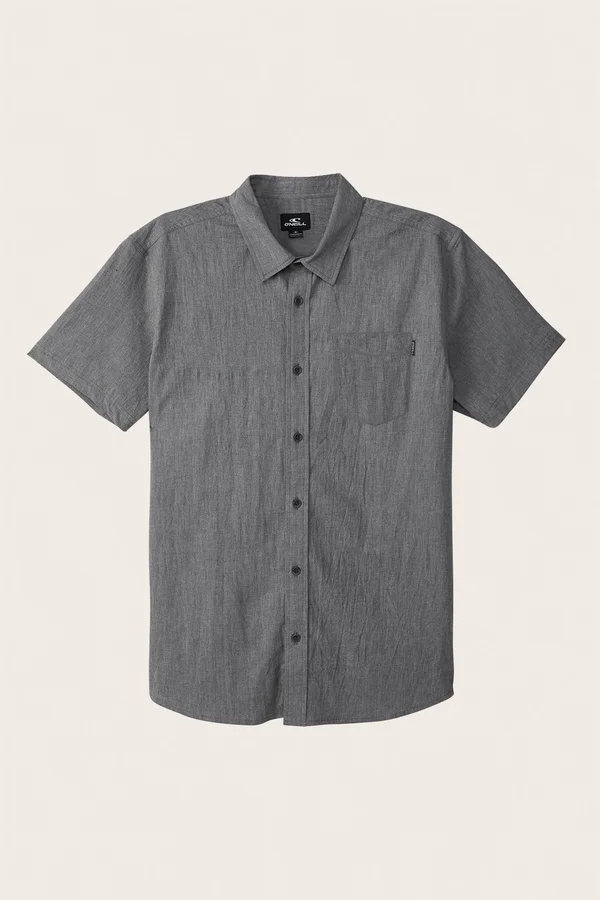O&Neill Service Short Sleeve Shirt (Light Grey Heather) Men's Clothing