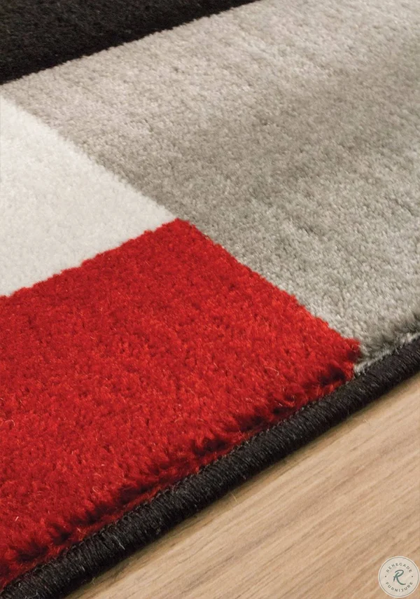 Kalora Platinum Red/Black Area Rug