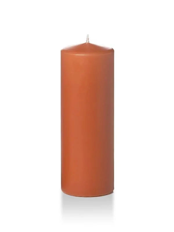 Set of 12, Wholesale Pillar Candles - Sienna - 3x22x8x22