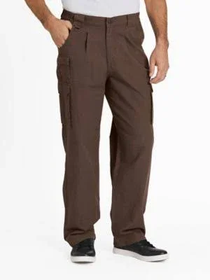 Scandia Woods Men's Relaxed-Fit Side-Elastic Cargo Pants - Bark Brown 44 M