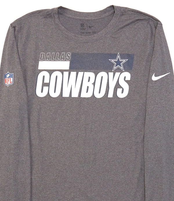 Nike Men's Dallas Cowboys Legend Sideline Long Sleeve T-Shirt, Navy, Size: Medium