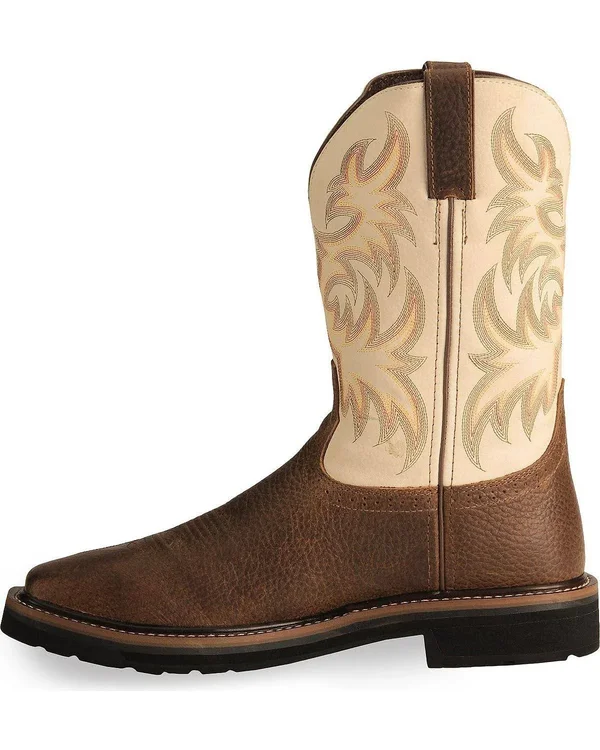 Justin Men's Copper Kettle Stampede Steel Toe Work Boots, Brown