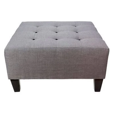 Emerson 34x22 Square Standard Ottoman Alcott Hill Detail: Black - Upholstery: Gray-Red