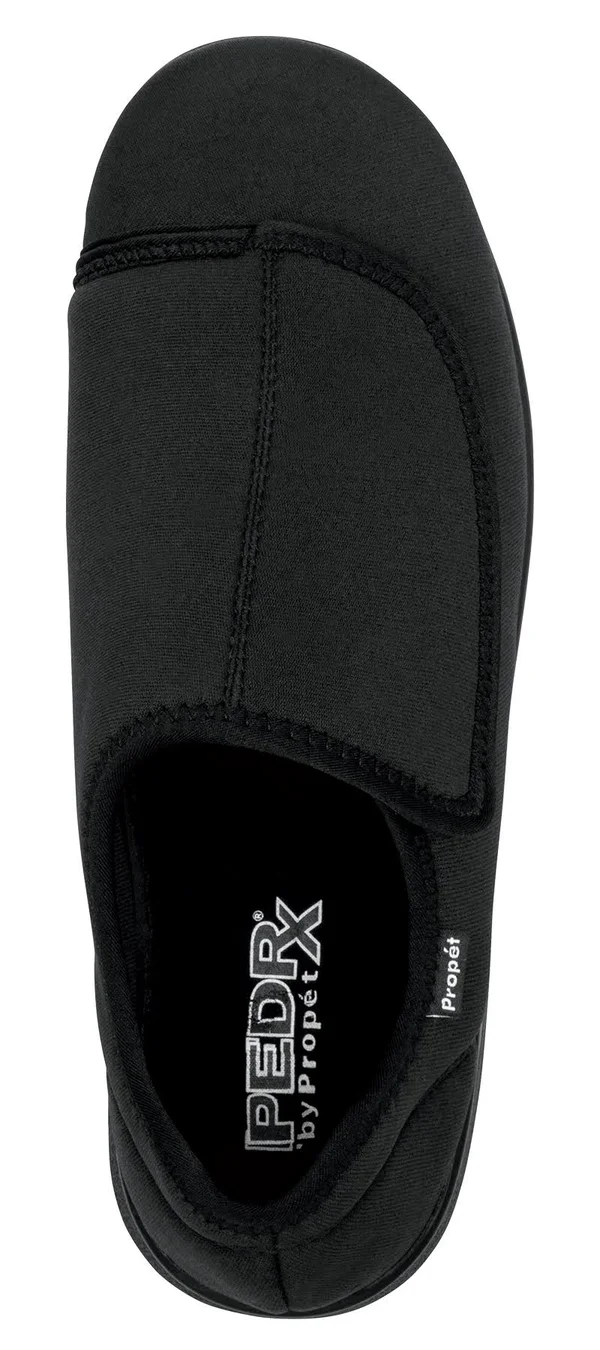 Propet Men's Stretchable Cush &N Foot Slippers - Black, 8.5
